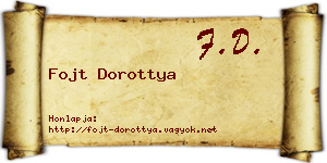 Fojt Dorottya névjegykártya