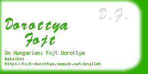 dorottya fojt business card